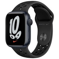 Умные часы Apple Watch Series 7 45 мм Aluminium Case GPS, темная ночь/nike sport band