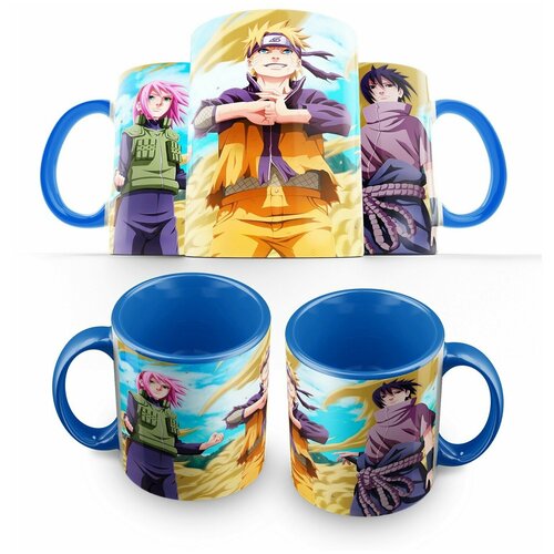 фото Кружка светло- синяя наруто (naruto, боруто, саске, аниме) -4 creative mug