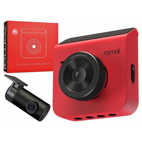 фото Видеорегистратор xiaomi 70mai a400-1 dash cam, 2 камеры, красный