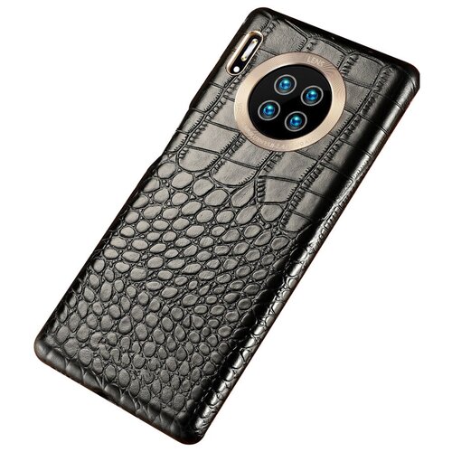 Чехол-накладка MyPads Premium для Huawei Mate 40 Pro (NOH-NX9) экзотический обтянутый качественной импортной натуральной кожей теленка черный