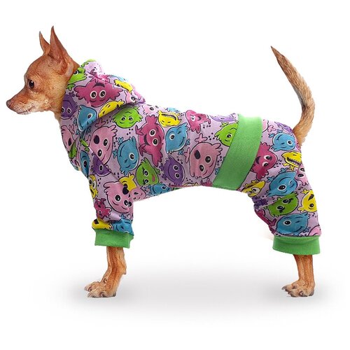 фото Спортивный костюм (пыльник) "смайлик" салатовый для собак размер s zootrend