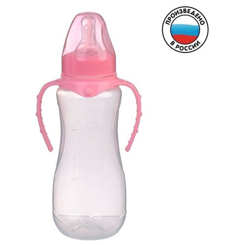 Бутылочка для кормления детская приталенная, с ручками,250 мл, от 0 мес, цвет розовый микс маска многоразовая детская цвет микс возраст 3 6 лет
