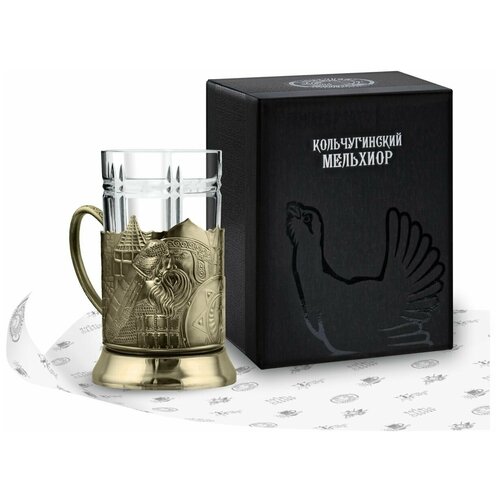 фото Набор для чая латунный "богатырская застава" кольчугинский мельхиор,кольчугинский мельхиор