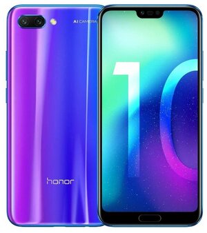Смартфон HONOR 10 4/64 ГБ, Dual nano SIM, мерцающий синий