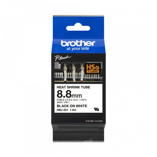 brother hse 221 трубка термоусадочная 8 8 мм x 1 5 м черный на белом фоне Картридж Brother HSe-221