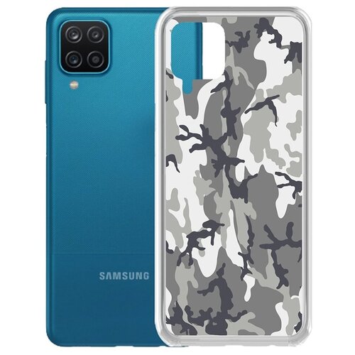 Чехол-накладка Krutoff Clear Case Камуфляж серый для Samsung Galaxy A12 (A125) чехол накладка krutoff clear case нос для samsung galaxy a12 a125