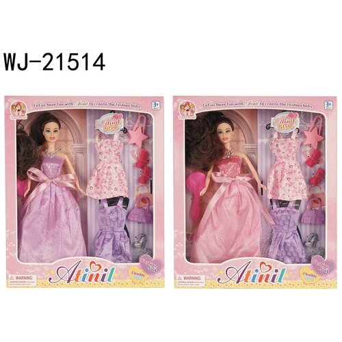 фото Кукла junfa "atinil" в длинном вечернем платье с 2 дополнительными платьями и аксессуарами, 28см junfa toys