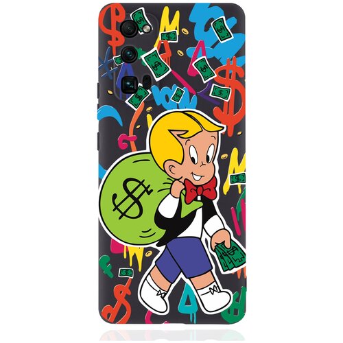 черный силиконовый чехол для realme c11 2021 monopoly richie rich монополи богатенький риччи Черный силиконовый чехол для Honor 30 Pro Monopoly Richie Rich/ Монополи Богатенький Риччи