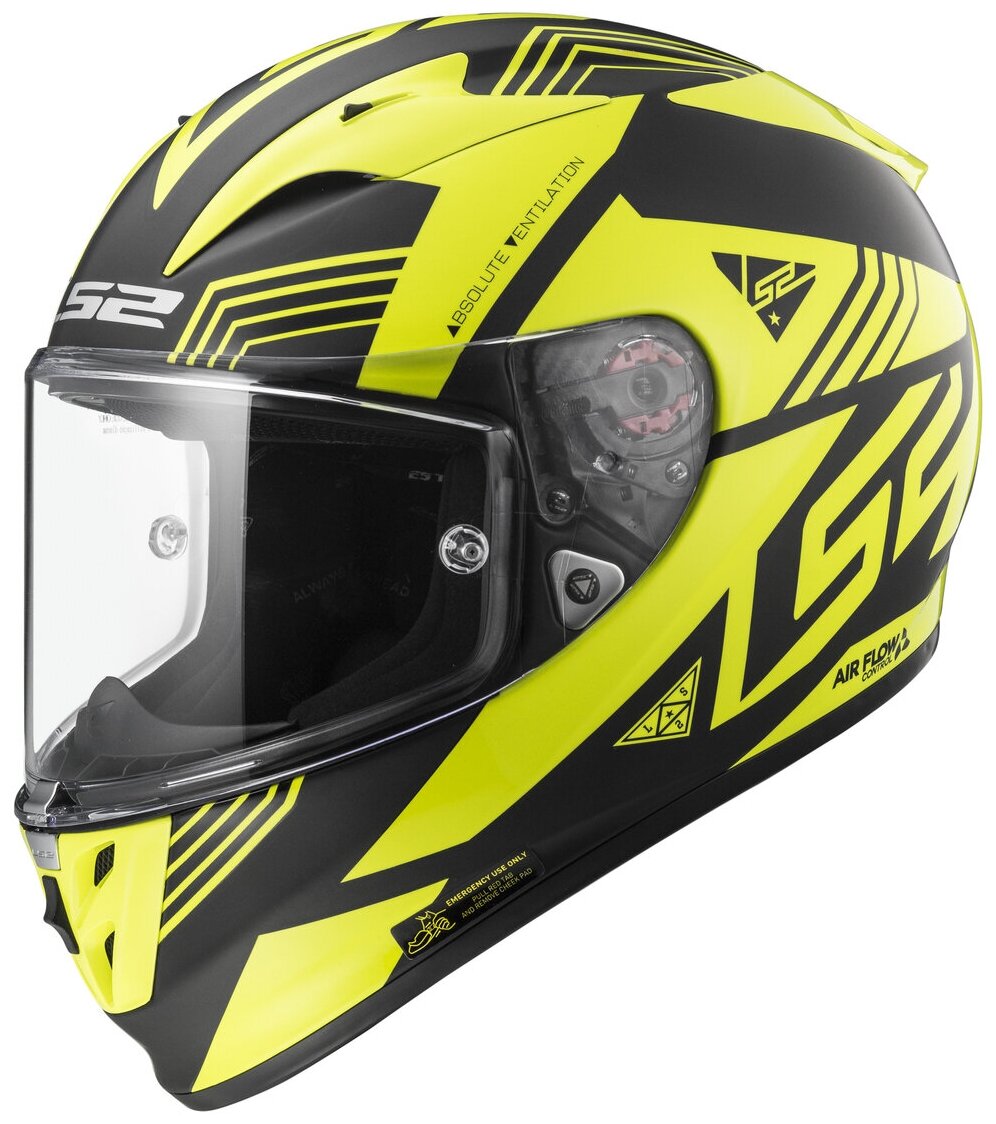 Шлем LS2 FF323 ARROW R EVO Neon (XS, Black Hi-Vis Yellow)