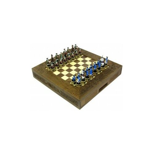 фото Шахматы исторические эксклюзивные «полтавское сражение» с покрашенными фигурами rts-50.x россия