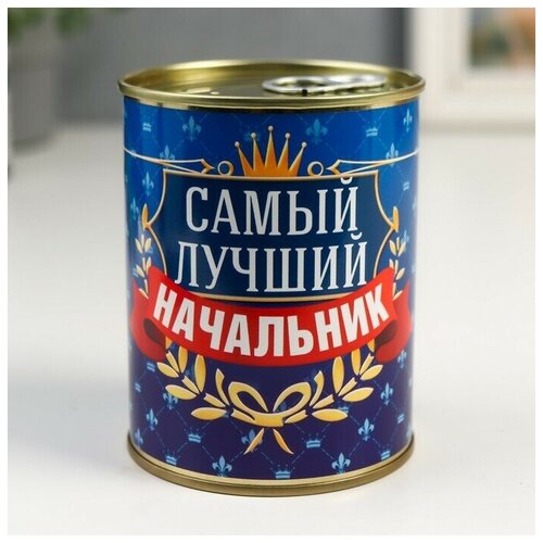 Носки в банке Самый лучший начальник внутри носки мужские цвет чёрный 556₽