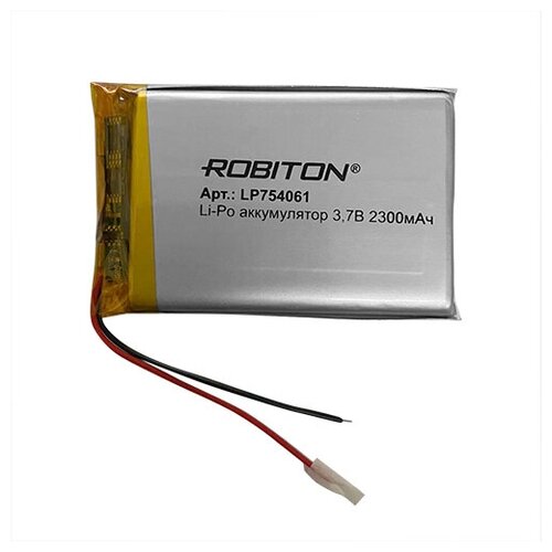 фото Литий-полимерный аккумулятор 3.7v, 2300 mah с размерами 61 x 40 x 7,5 мм. robiton