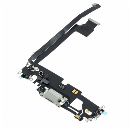 Шлейф для Apple iPhone 12 Pro Max + разъем зарядки/гарнитуры + микрофон, белый, AA