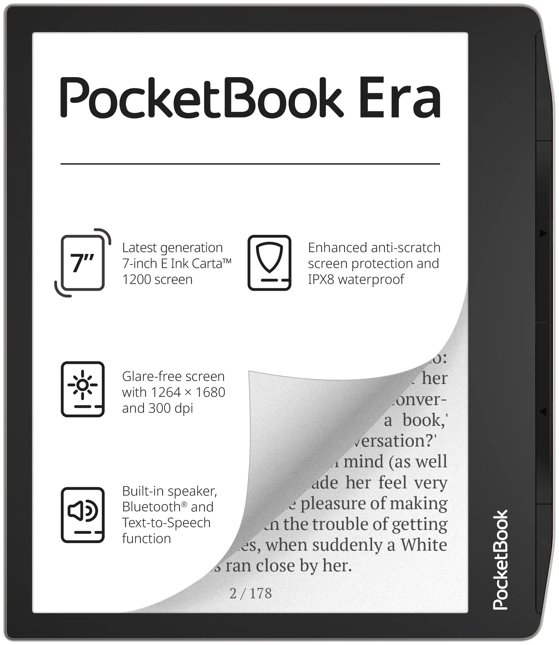 7" Электронная книга PocketBook Era 1680x1264, E-Ink, 16 ГБ, комплектация: стандартная, серебристый