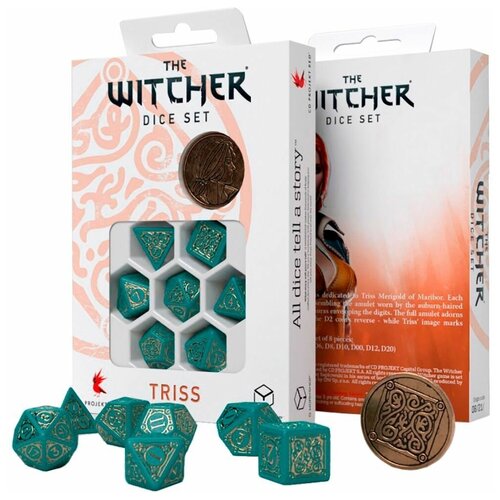 Набор кубиков для настольных ролевых игр (Dungeons and Dragons, DnD, D&D, Pathfinder) - Witcher Dice Set. Triss. The Beautiful Healer