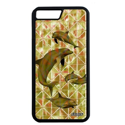 фото Модный чехол на телефон // apple iphone 8 plus // "дельфины" стиль киты, utaupia, светло-зеленый