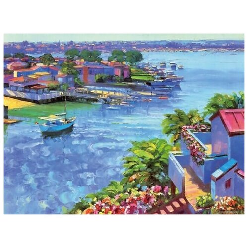 Алмазная вышивка Цветной LZE002 Сиреневый пейзаж