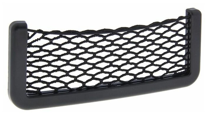 Карман-сетка под телефон на клейкой ленте 14.5×8 см чёрный
