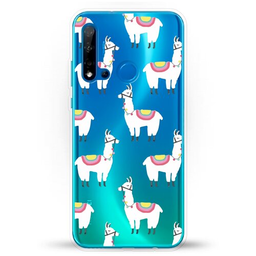 фото Силиконовый чехол белые ламы на huawei nova 5i andy & paul