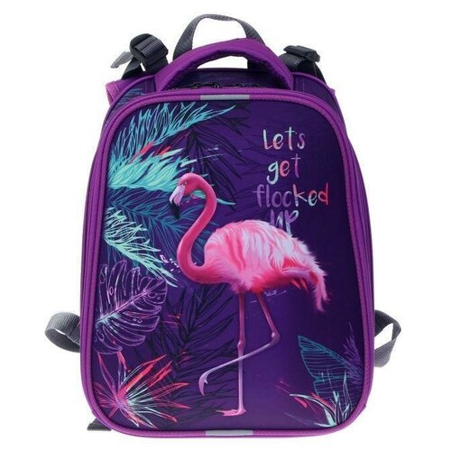 фото Рюкзак каркасный, stavia, 38 х 30 х 16 см, для девочки, эргономичная спинка, "фламинго"