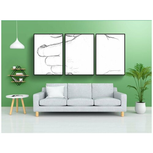 фото Набор модулных постеров для интерьера "рука, палец, искалеченный" 60x90 см. в тубусе, без рамки lotsprints