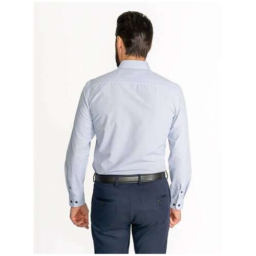фото Рубашка мужская длинный рукав greg 214/139/mak/zn/1, прилегающий силуэт / super slim fit, цвет белый, рост 174-184, размер ворота 44