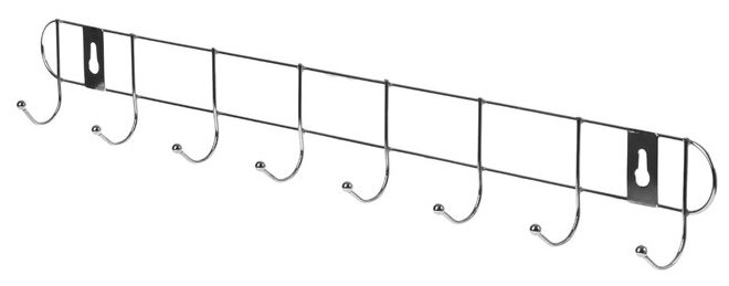 Вешалка настенная на 8 крючков Доляна «Лето» 46×3×5 см цвет серебряный