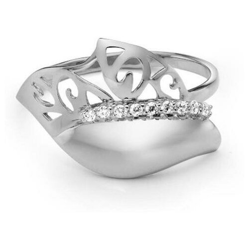 фото Кольцо посеребрение "узор" 20-06219, цвет белый в серебре, размер 19 сима-ленд