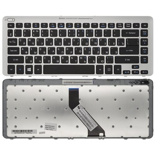 Клавиатура для ноутбука Acer Aspire V5-471G серебро с рамкой 4850₽