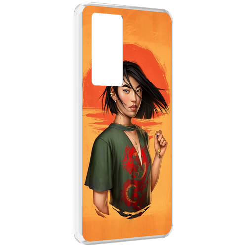 Чехол MyPads девушка-в-оранжевом-фоне женский для Realme GT Master Explorer Edition задняя-панель-накладка-бампер