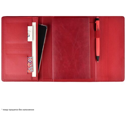 фото Ежедневник-органайзер недатированный + два сменных блока (набор подарочный), а5+, анилин красный китай