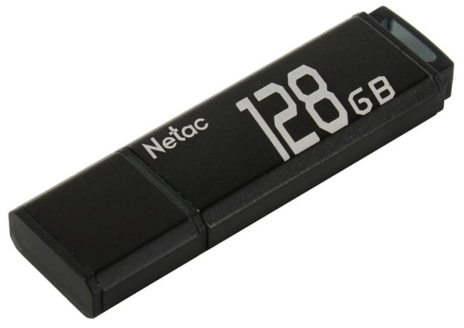 Флеш Диск Netac U351 128Gb , USB3.0, с колпачком, металлическая чёрная