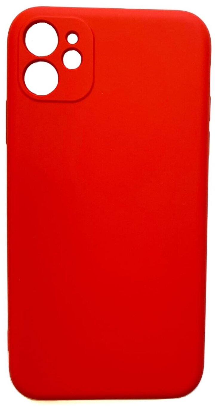 Чехол силиконовый для iPhone 11 (6.1), good quality, с защитой камеры, красный