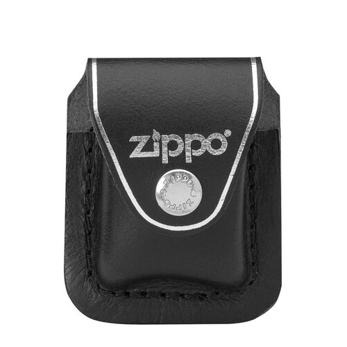 Чехол Zippo LPLBK для широкой горелки, кожа, с металлическим фиксатором на ремень, черный, 57x30x75 мм