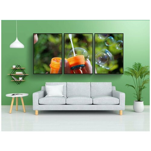 фото Набор модулных постеров для интерьера "пузыри, воздуха, свет" 60x90 см. в тубусе, без рамки lotsprints