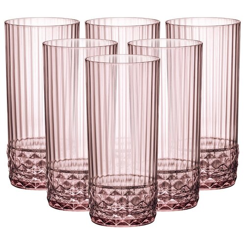 фото Набор высоких стаканов america '20s long drink bormioli rocco, 400 мл, 6 шт., лиловый