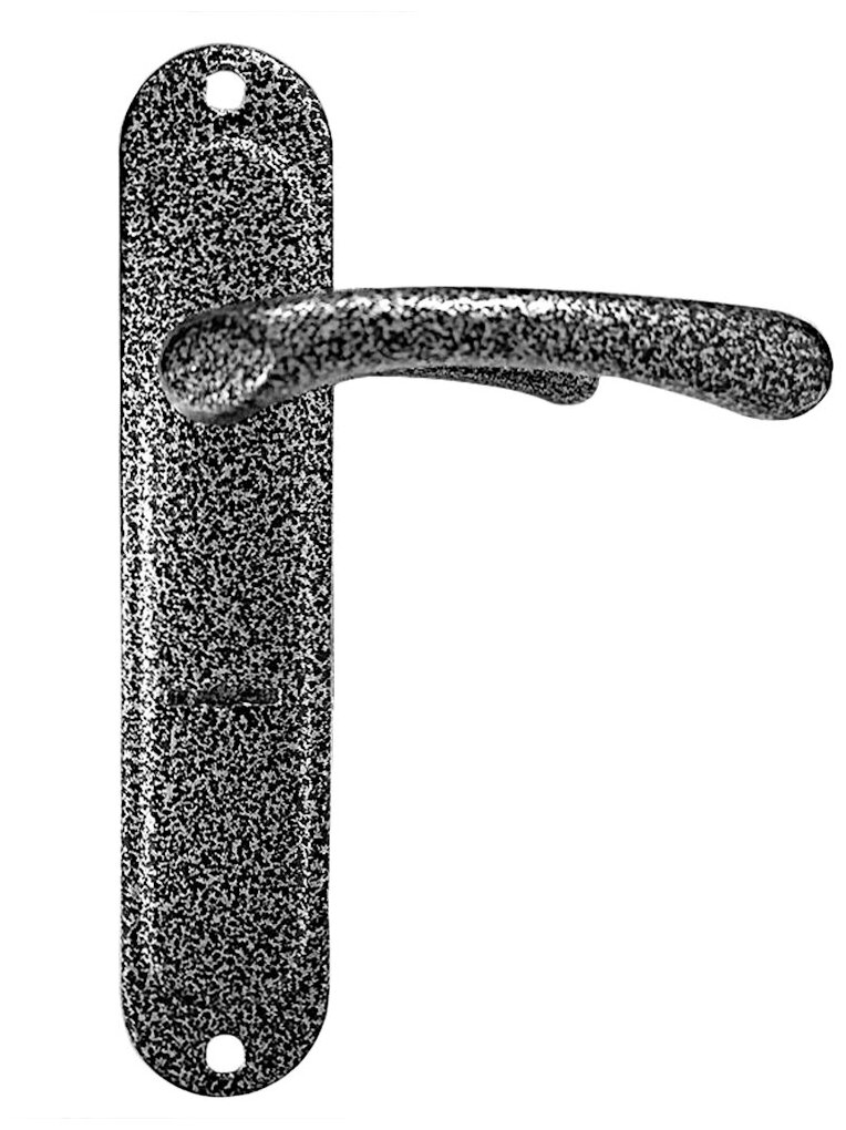 Ручка дверная на планке (антик серебро), РДП -2-006-65С-АС