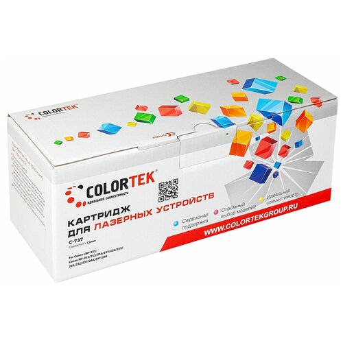 Картридж Colortek СТ-737, черный, 2400 страниц, совместимый для Canon MF-211/212/216/217/226/229/231/232/237/244/247/249/LBP-151