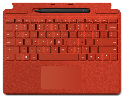 Клавиатура Surface Pro Signature Keyboard Alcantara (Poppy red) RUS + Slim Pen 2