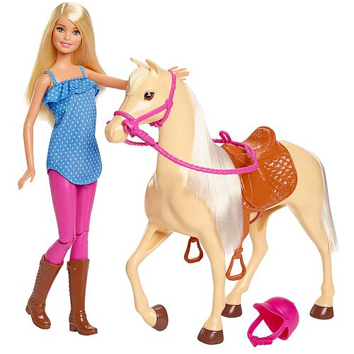 Barbie Игрушка Mattel Barbie Барби и лошадь FXH13