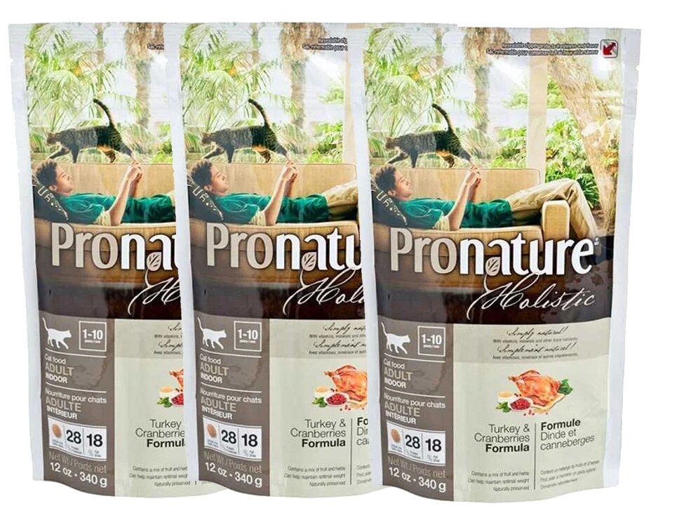 Pronature Holistic Корм д/кошек, индейка с клюквой 340гр х 3 шт.