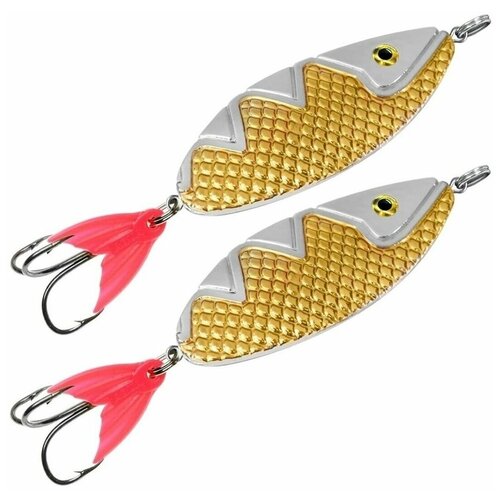 фото Блесна aqua спинка 42,0g, набор 2шт, цвет 06 (серебро, золото)