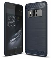 Чехол-накладка Carbon Fibre для ASUS Zenfone AR ZS571KL (темно-синий)