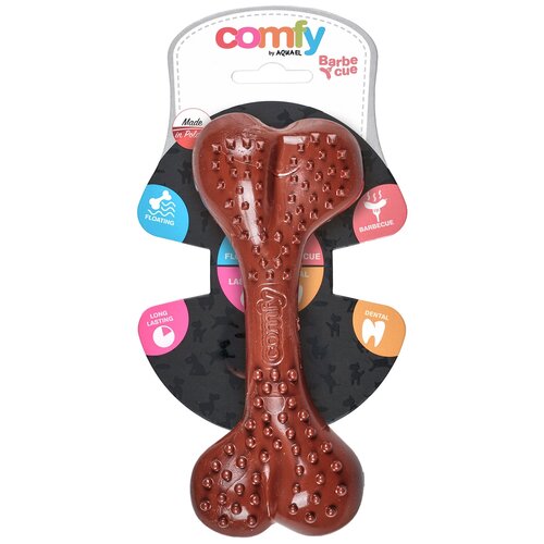 Игрушка для собак COMFY by AQUAEL BARBECUE Косточка с ароматом барбекю, 16.5 см, коричневая