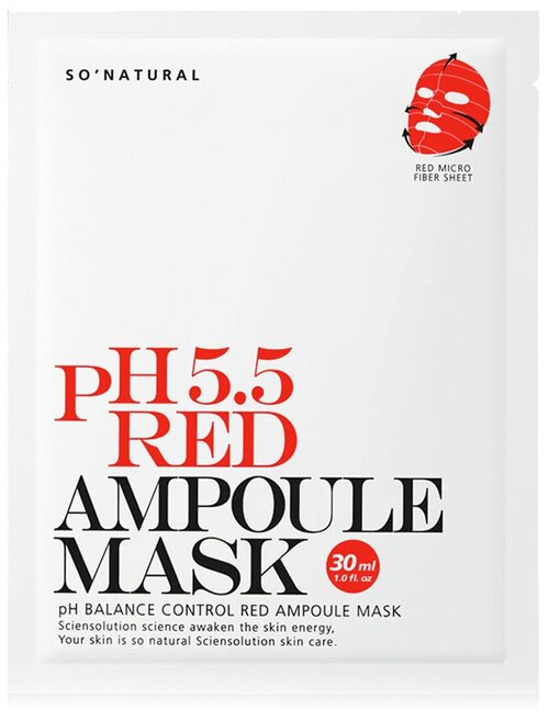 So Natural Восстанавливающая маска 5.5 Red Ampoule Mask, 30 мл