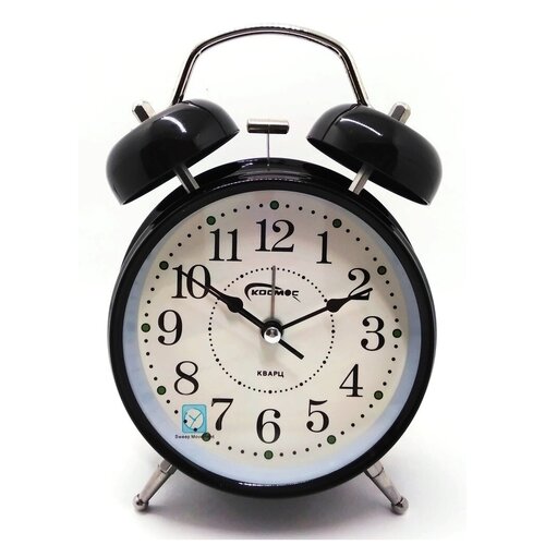 Будильник 715 Космос кварц черный 1R6
