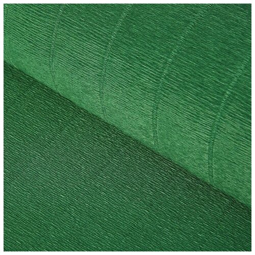 Бумага для упаковок и поделок, Cartotecnica Rossi, гофрированная, тёмно-зелёная, зеленая, однотонная, двусторонняя, рулон 1 шт, 0,5 х 2,5 м