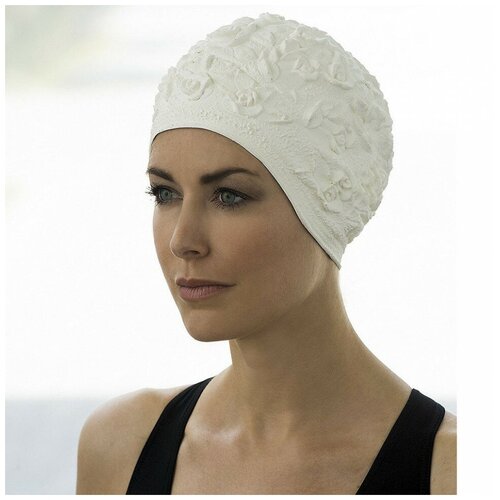 фото Шапочка для плавания fashy latex ornament cap, арт.3102-00-10, латекс, белый