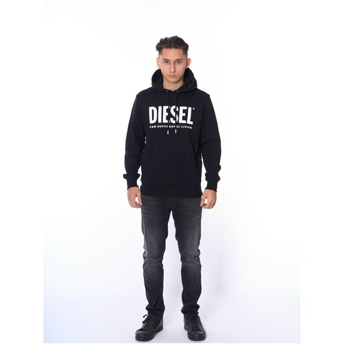 DIESEL Толстовка черная с капюшоном (L)