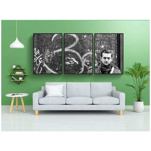 фото Набор модулных постеров для интерьера "молодой человек, ом, молодой" 60x90 см. в тубусе, без рамки lotsprints